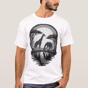 T-shirt Conception de vecteur de safari de silhouette de l