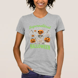 T-shirt Conception de vecteur de squelette surnaturel Hall