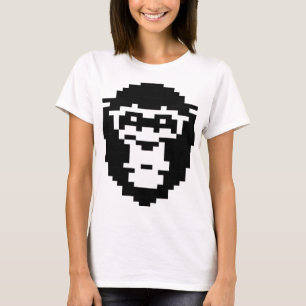 T-shirt conception de visage de singe pixélisé