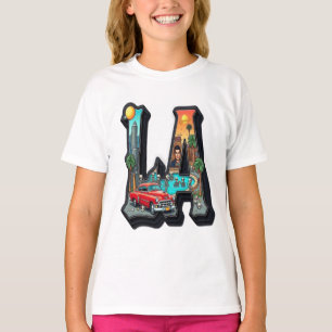 T-shirt Conception de voiture rétro gothique et squelettes