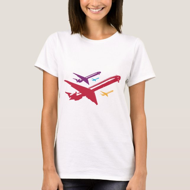 T-shirt Conception de vol de l'avion Retro Mad Dog (Devant)