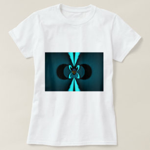 T-shirt Conception de voyants cyan et noir de bord coupant
