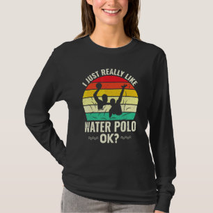 T-shirt Conception de water-polo rétro J'aime vraiment l'e