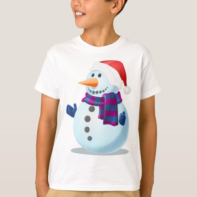 T-shirt Conception de Xmas Kids Sweatshirt-Snowman (Devant)