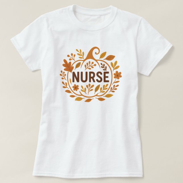 T-shirt Conception des infirmières Citrouilles d'automne (Design devant)