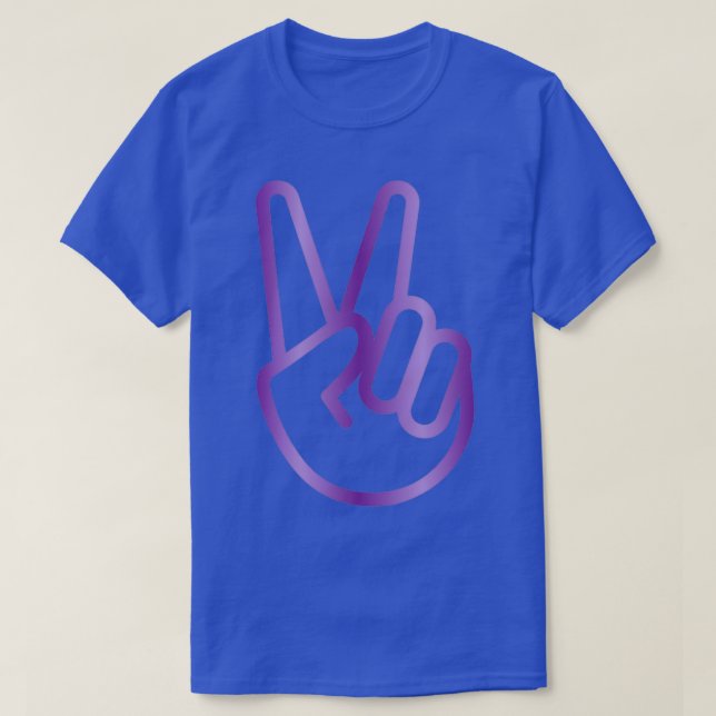 T-shirt Conception des signes main de paix violet (Design devant)