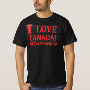 T-shirt Conception d'expression mignonne "#ILOVECANADA". C