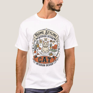 T-shirt Conception d'intérieur Styling de la maison Chat C