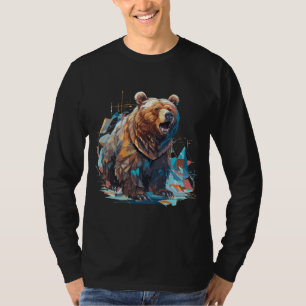 T-shirt Conception d'ours cool à faible polis