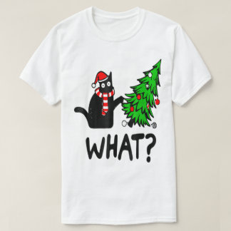 T-shirt Conception drôle d'arbre de Noël pour chat