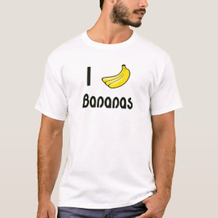 T-shirt Conception drôle de bananes du coeur I