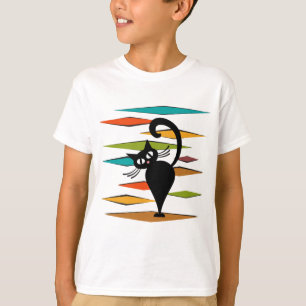 T-shirt Conception du chat noir du milieu du siècle