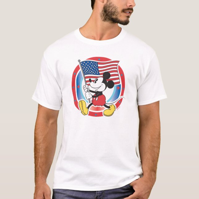 T-shirt Conception du drapeau de la souris Mickey Patrioti (Devant)