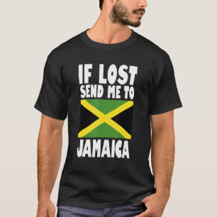 T-shirt Conception du drapeau jamaïcain Si perdu envoyez-