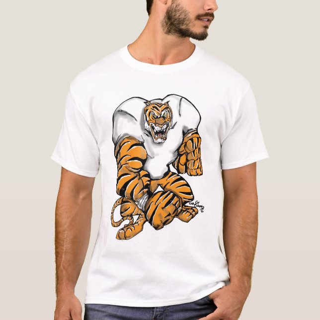 T-shirt conception du football de tigre (Devant)