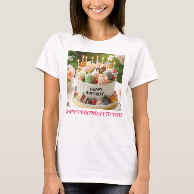 T-shirt Conception du logo de gâteau pour une fête spécial (Devant)