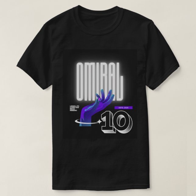 T-shirt Conception du logo OMIRAL Futuriste à main (Design devant)