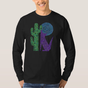 T-shirt Conception du sud-ouest colorée de loup pourpre de