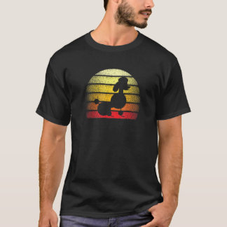 T-shirt Conception du thème Retro Sunset Poodset Chien