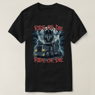 T-shirt Conception du vecteur de crâne de la route flamboy