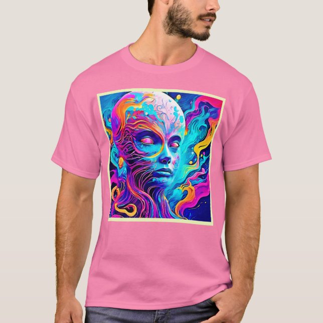 T-shirt Conception du visage de l'esprit dynamique (Devant)