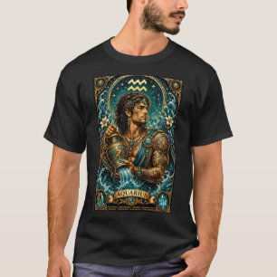 T-shirt Conception du zodiaque masculin céleste Verseau