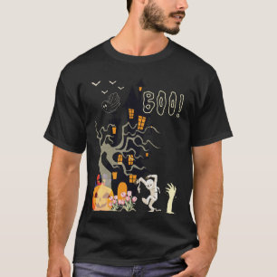 T-shirt Conception effrayante de nuit d'Halloween sous la
