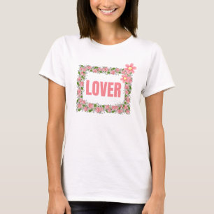 T-shirt Conception esthétique amoureuse florale rose Coq