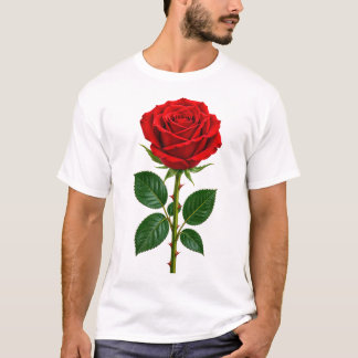 T-shirt Conception florale de rose rouge élégante