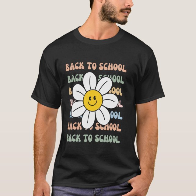 T-shirt Conception florale joyeuse Retour à l'école (Devant)