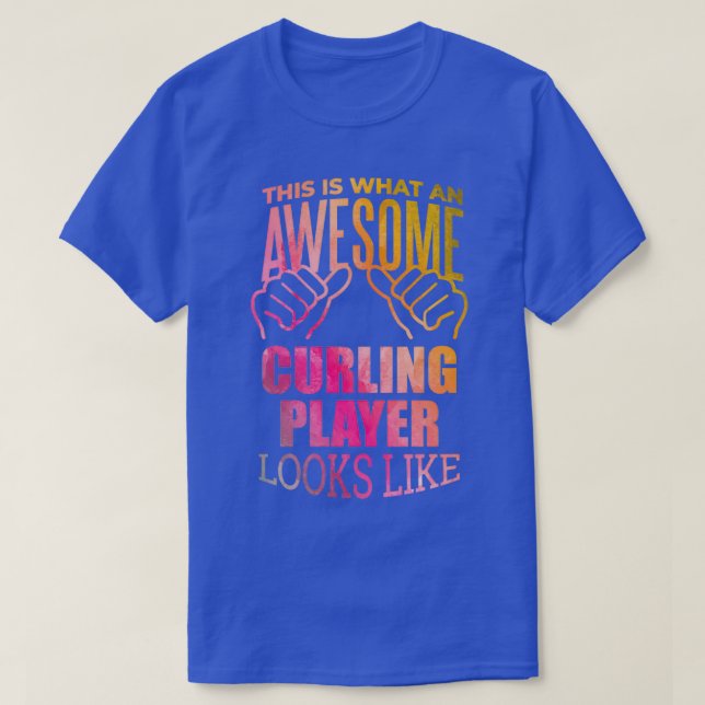 T-shirt Conception géniale de Curling Cadeau en aquarelle (Design devant)