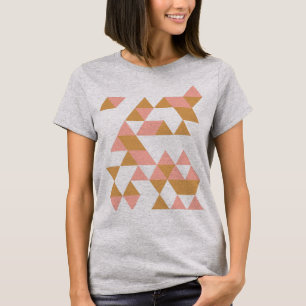 T-shirt Conception géométrique de triangle en bleu et safr