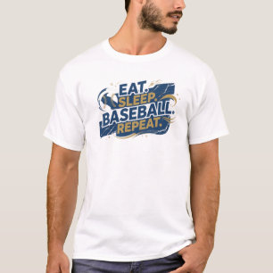 T-shirt Conception Graphique 2D EAT SLEEP BASEBALL Ludique