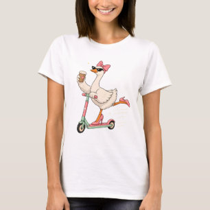 T-shirt Conception graphique de l'oie mignonne avec scoote