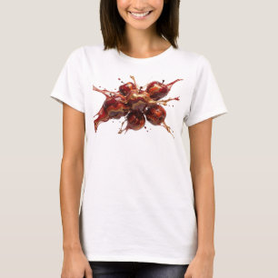 T-shirt Conception Graphique de Pomme Abstraite Rouge Edgy