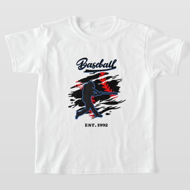 T-shirt Conception Graphique de Silhouette de Baseball – F (Poser)
