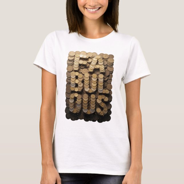 T-shirt Conception graphique de tissu doré croquant (Devant)
