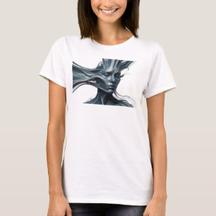 T-shirt Conception graphique de visage abstrait argenté st
