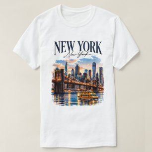 T-shirt Conception Graphique de Voyage Urbain à New York