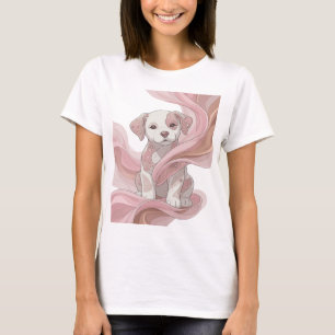 T-shirt Conception graphique élégante argentée PINK PUPPY