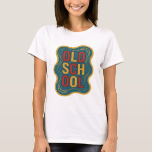 T-shirt Conception graphique jaune branché OLD SCHOOL
