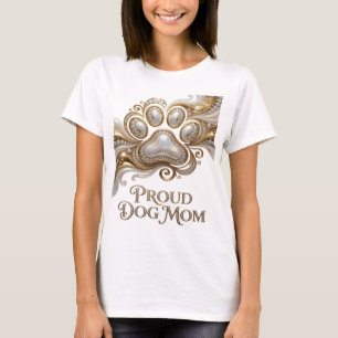 T-shirt Conception graphique PROUD DOG MOM Or Jaune Vibran