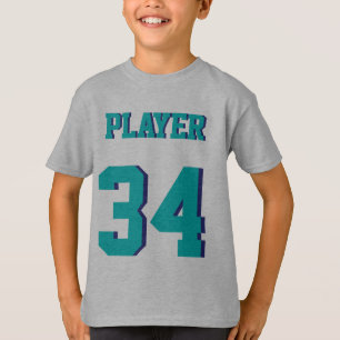 T-shirt Conception grise et de Teal des enfants de