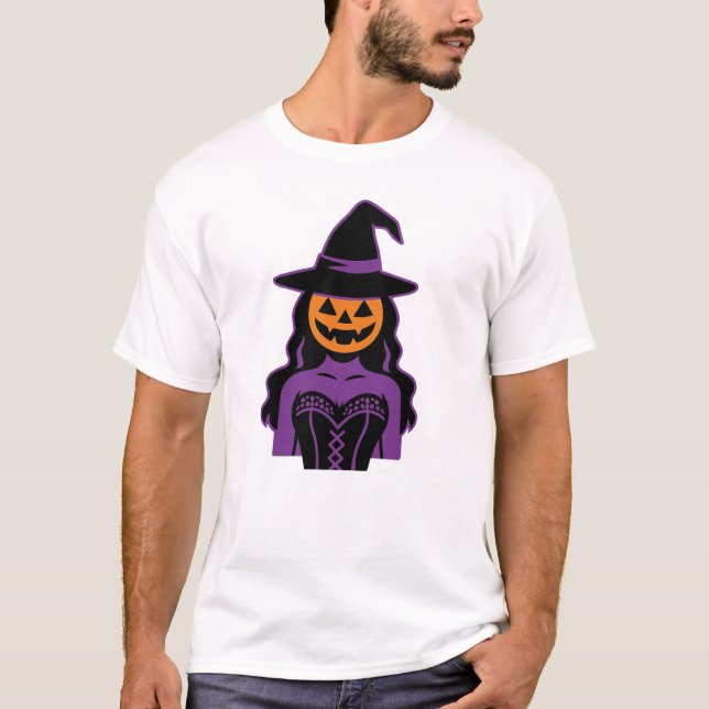 T-shirt Conception Halloween sorcière citrouille | Éffraya (Devant)