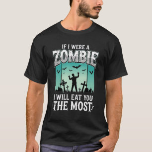 T-shirt Conception Halloween Zombie Je Vous Mangerai_1