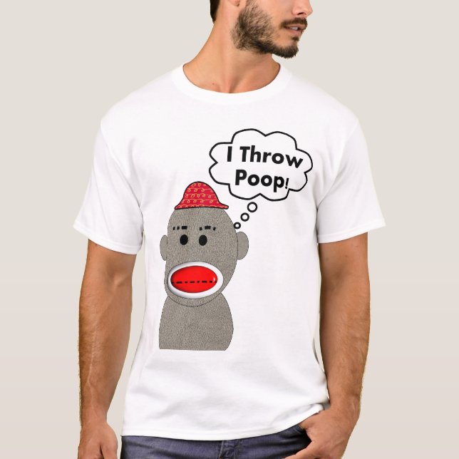 T-shirt Conception jette dunette de singe de chaussette (Devant)