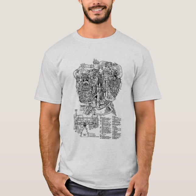 T-shirt Conception liquide de moteur-fusées (Devant)