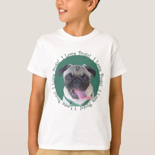 T-shirt Conception mignonne de chien de carlins d'amour