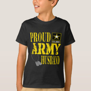T-shirt Conception militaire mari fier de l'armée masculin