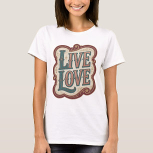 T-shirt Conception moderne sarcelle VIVEZ AMOUR